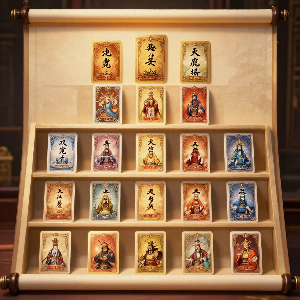 天九牌階級排序,從至尊寶到雜九的精美圖示,展現文武子對比
