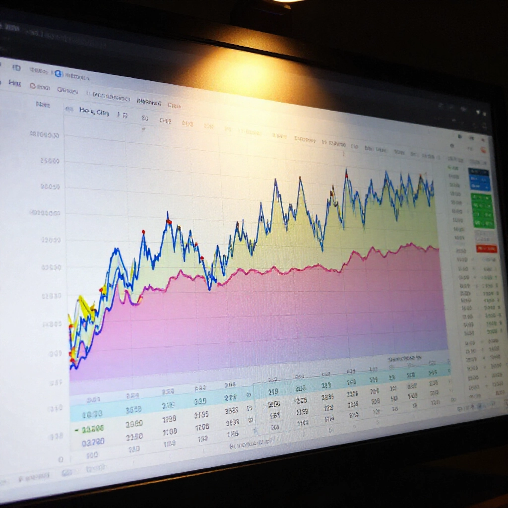 Trend chart with hot cold numbers omission values and consecutive trends marked in vibrant colors on a professional dashboard under focused spotlight illumination
