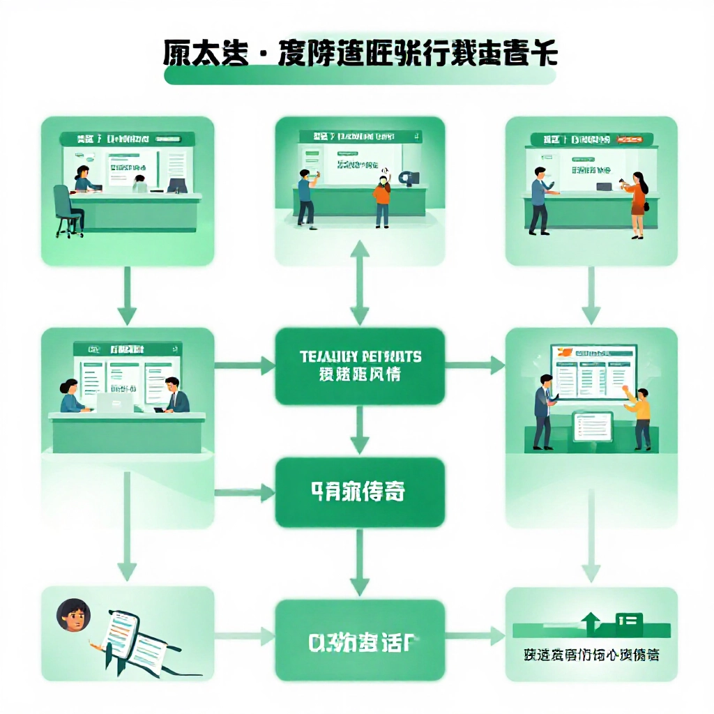 清晰領獎流程圖,從在地投注站到銀行櫃檯,以綠色調和有條理路徑呈現,焦慮中獎者走過各步驟