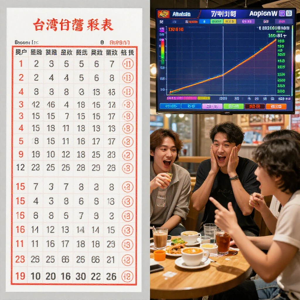 台灣運彩十進制賠率與美金盤分割畫面對比，朋友們在咖啡廳熱烈討論高額回報圖表