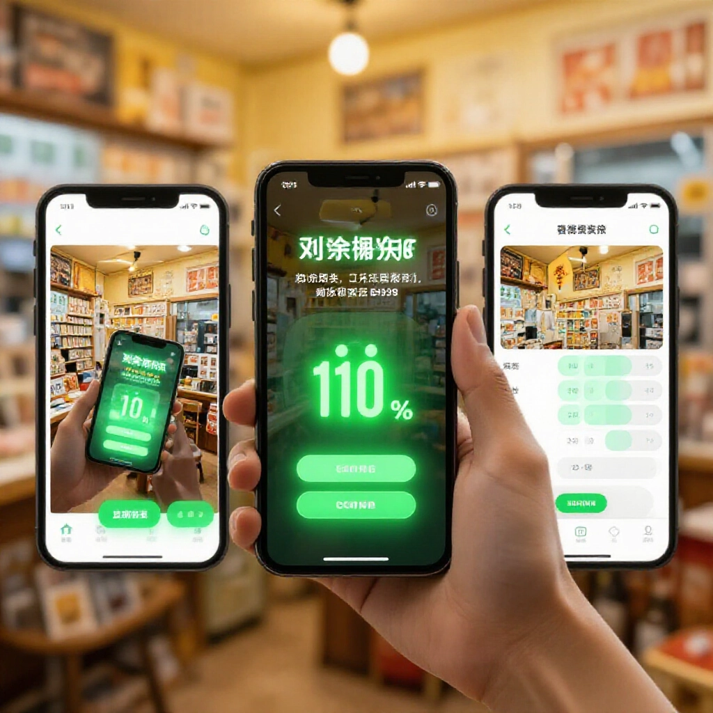 手機 App 逐步截圖示意,顯示即時剩餘頭獎計數器以綠光閃耀,由使用者在舒適台灣彩票店氛圍中手持