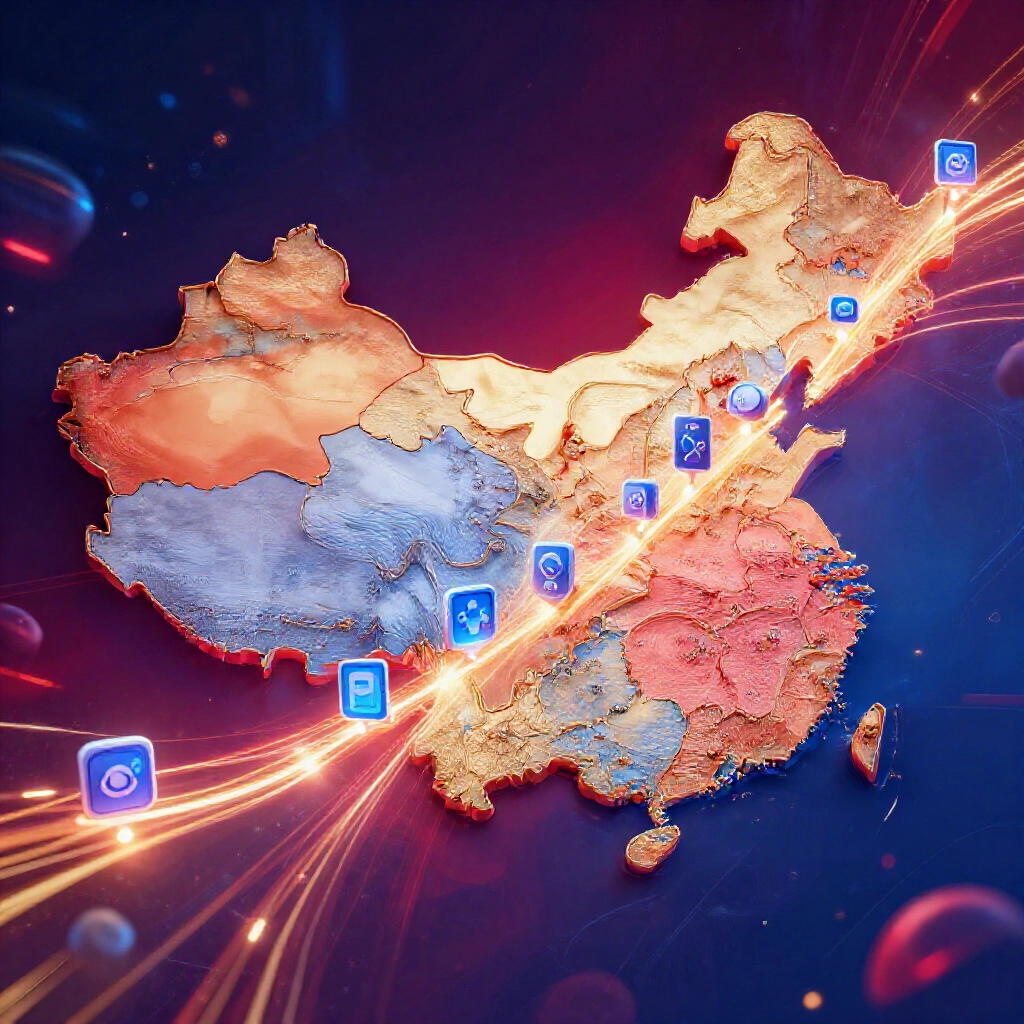 品牌從傳統地圖演進至現代遊戲平台的動感時間軸圖示,連結金色光線與未來霓虹燈光