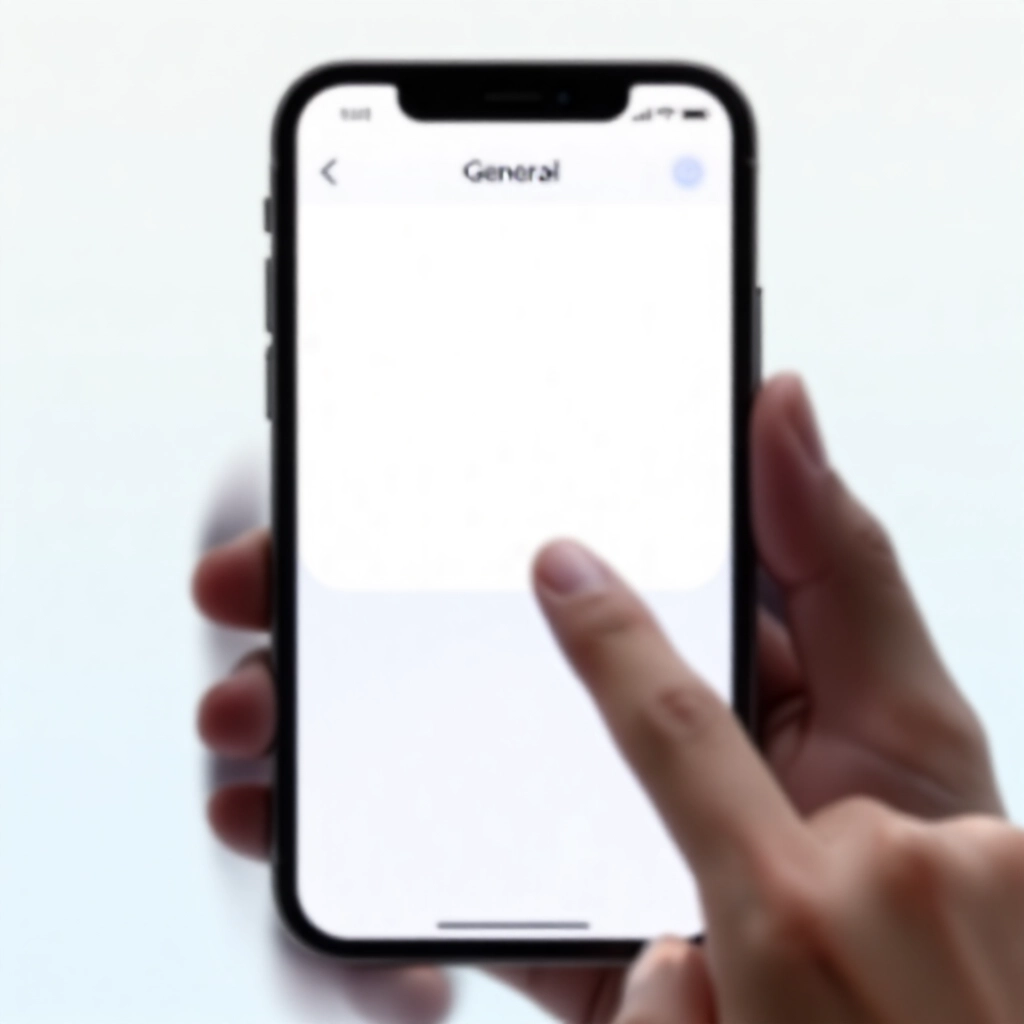 iPhone 設定介面開啟一般區塊，強調裝置管理企業開發者信任提示，手指點擊螢幕