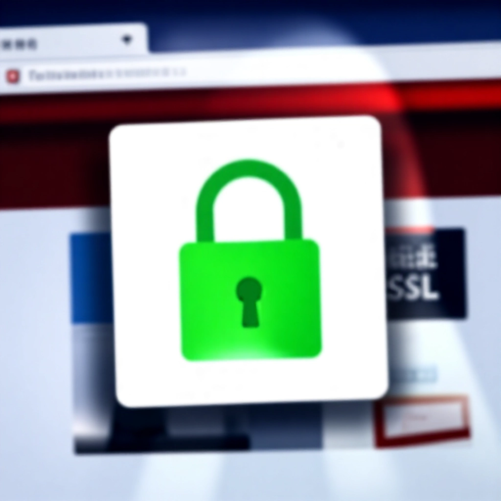 瀏覽器視窗特寫安全綠色鎖頭圖示有效 SSL 憑證乾淨網域結構，對比紅色警告假釣魚網站雜亂設計暗影
